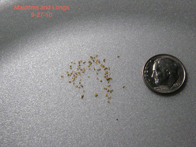 These flakes and pieces were found by Lonnie Killman while prospecting at Malcom Long's and the fall outing at Halliburton's